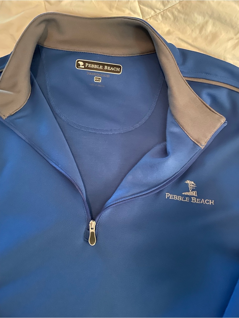 Pebble Beach Men's Royal Blue Quarter-Zip with Gray Trim